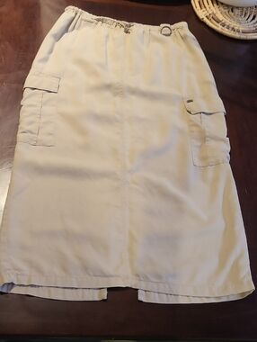 Mexx Khaki Drawstring Midi Skirt